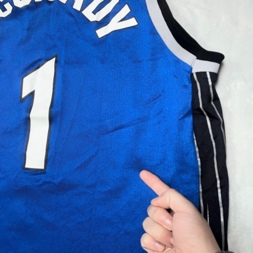 VTG 90s Champion Orlando Magic Basketball Jersey #1 Tracy McGrady Mens L - Picture 4 of 6